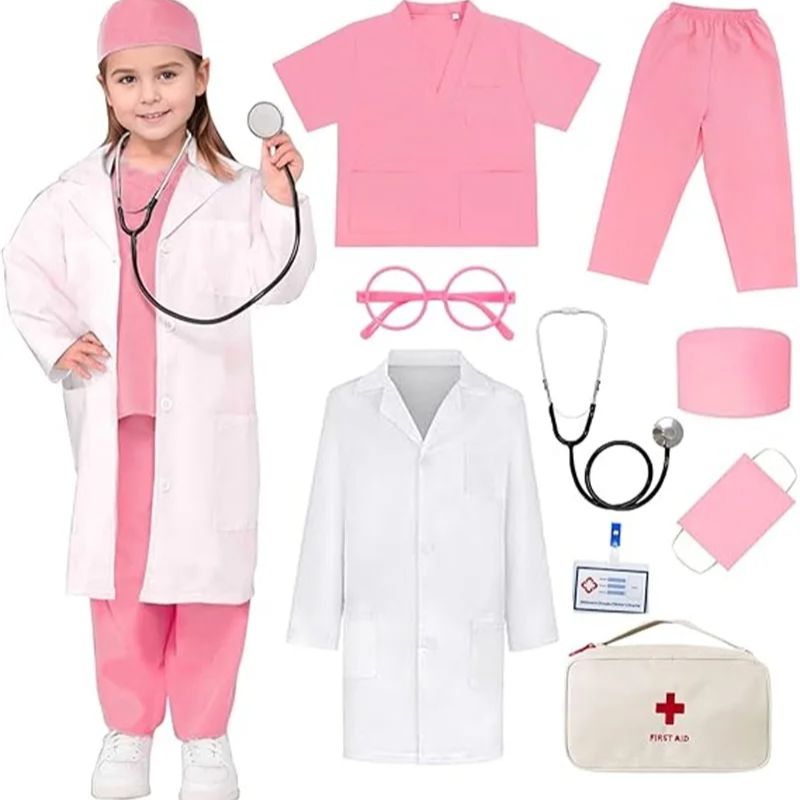 Kids Doctor Education - Kids Top+Pants+Coat+Accessories 9PCS Suits With Real