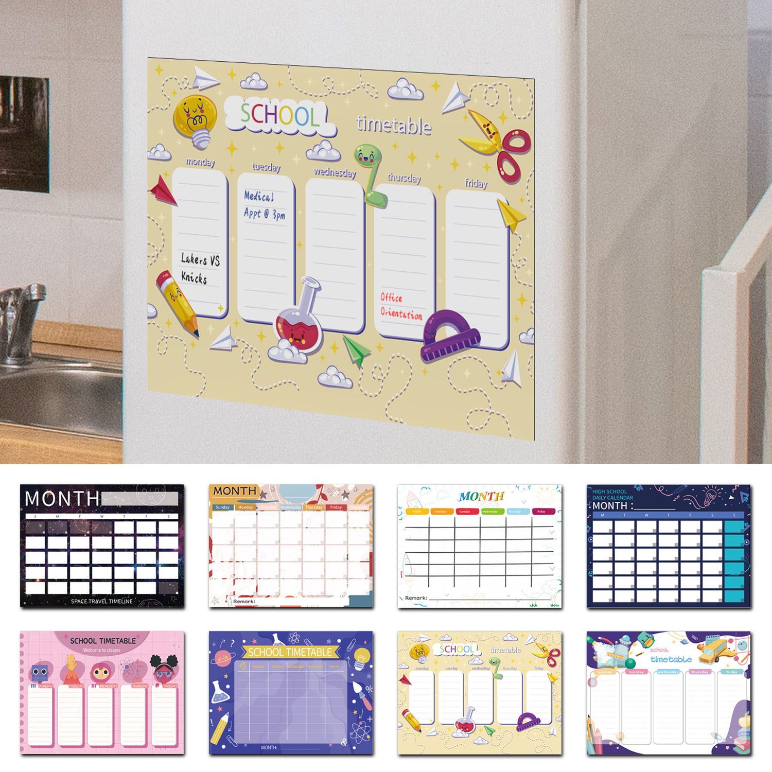 Magnetic Letter Board - 40x30cm Magnetic Erasable Fridge Planner Whiteboard
