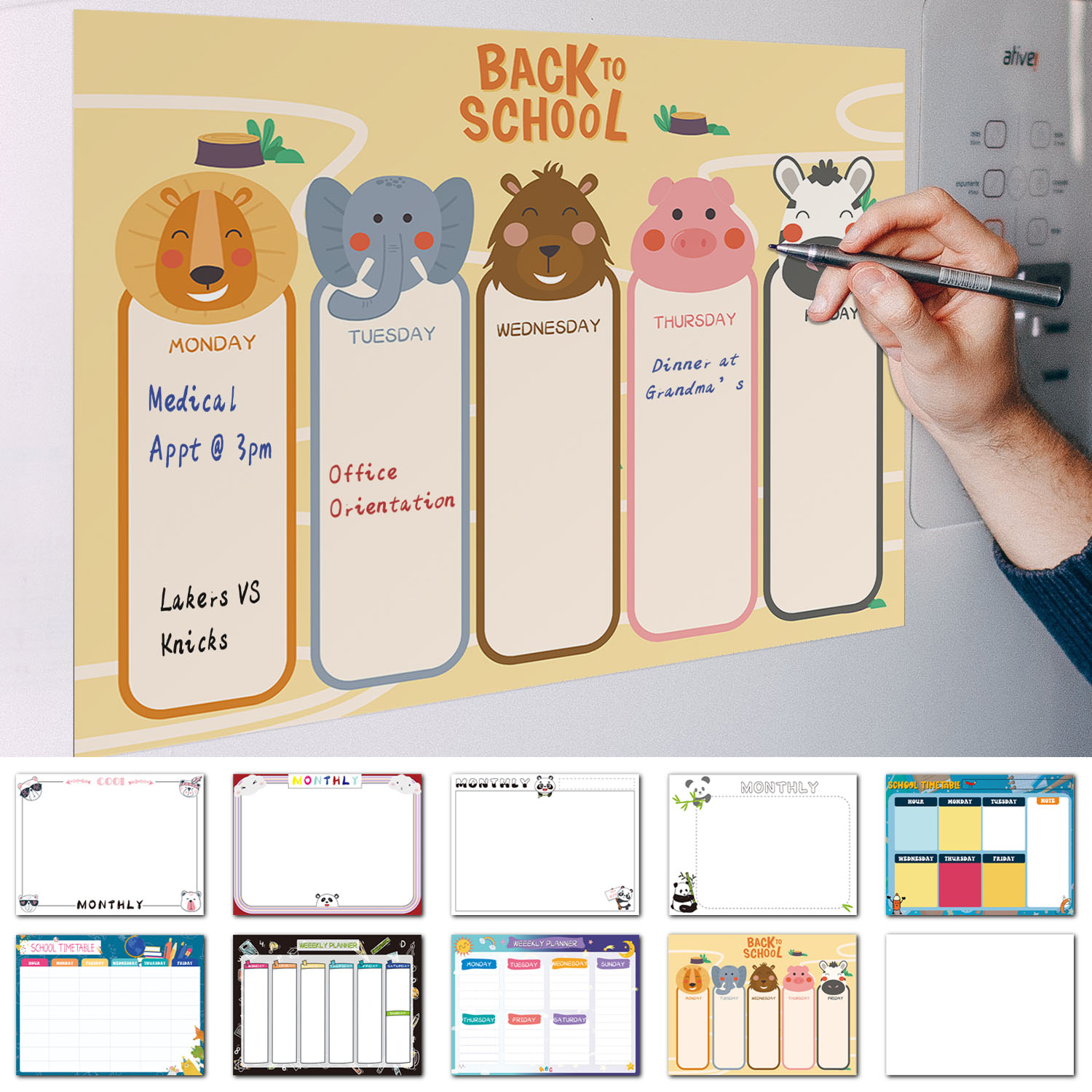 Magnetic Letter Board - Household Reusable Magnetic Whiteboard Sticker 40×30cm