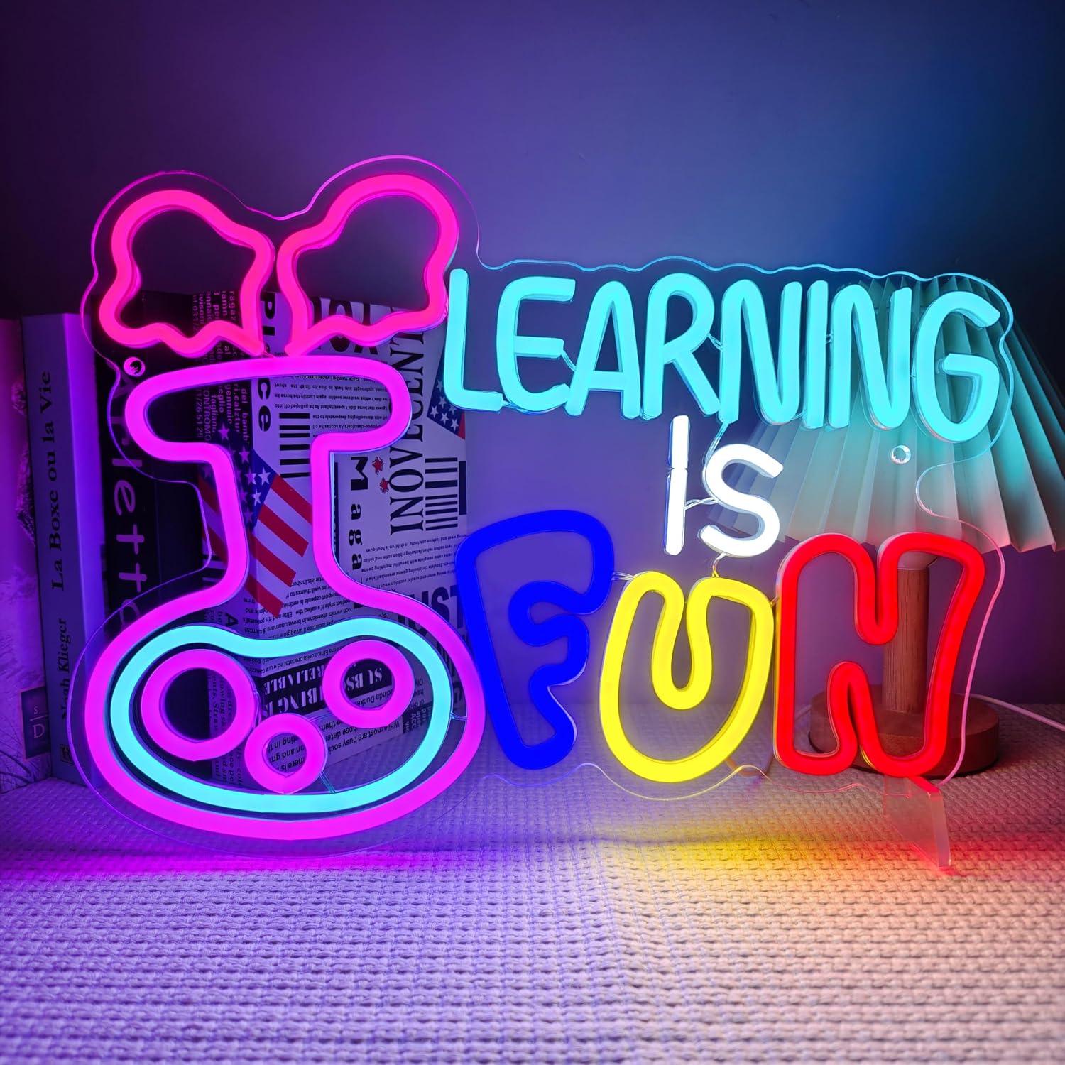 Kids Education Motivation - Learning Is Fun Neon Sign USB