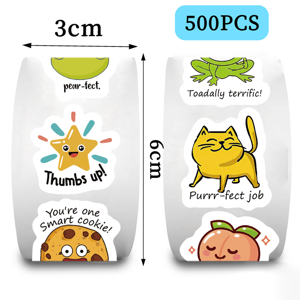 500pcs roll Cute Decal Student - Kids Education Motivation recension och pris