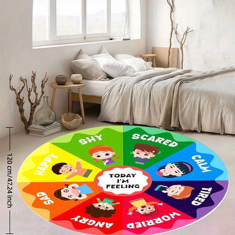 Emotion Wheel Kids Round Rug F - Kids Education Charts recension och pris