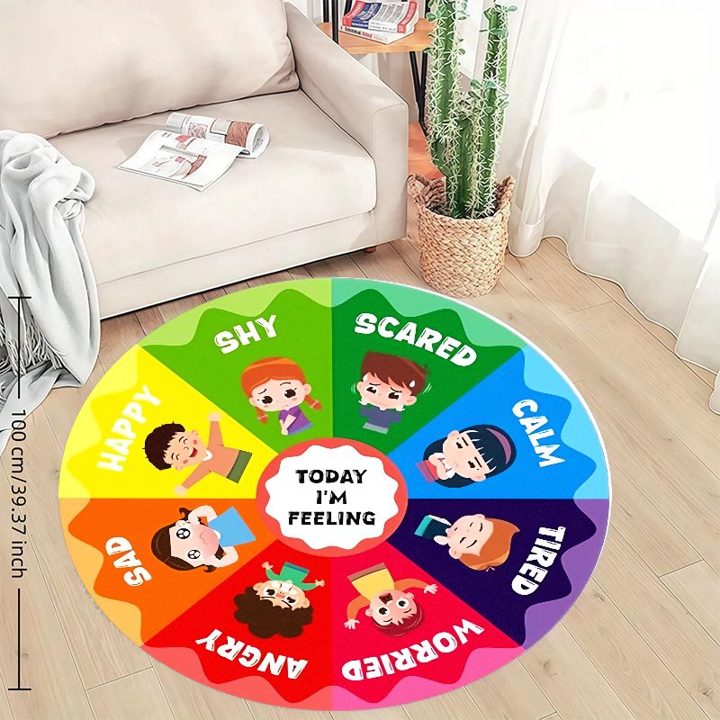 Emotion Wheel Kids Round Rug F - Kids Education Charts recension och pris