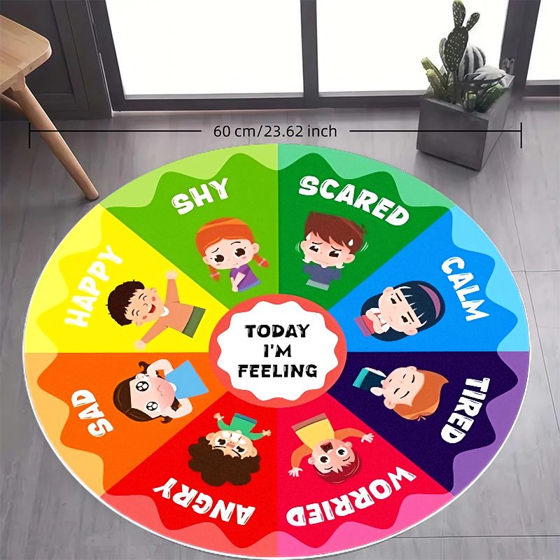 Emotion Wheel Kids Round Rug F - Kids Education Charts recension och pris
