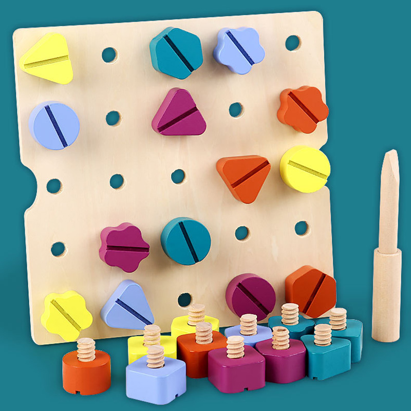 Children Wooden Screw Nut Disa - Montessori Shelf Toy recension och pris