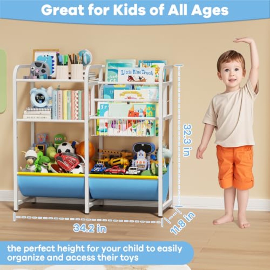 3 in 1 Bookshelf and Toy Stora - Montessori Shelf Toy recension och pris