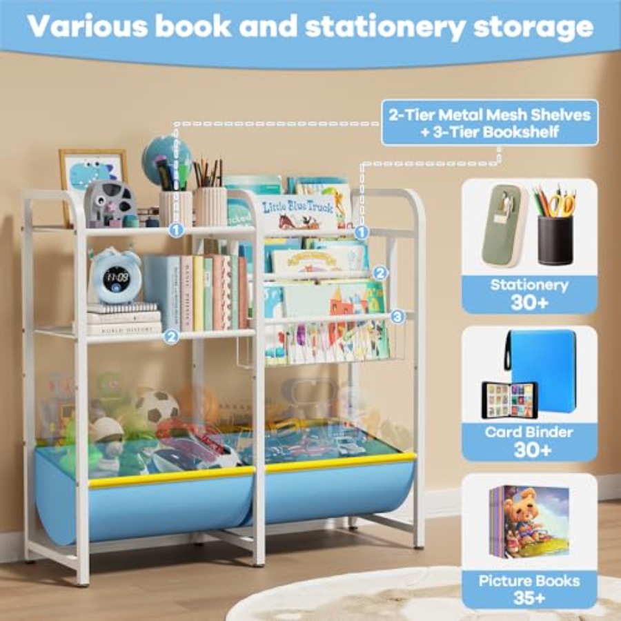 3 in 1 Bookshelf and Toy Stora - Montessori Shelf Toy recension och pris