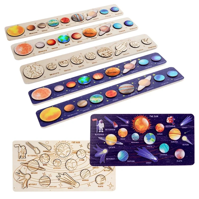 Children Wooden Space Planet P - Montessori Shelf Toy recension och pris