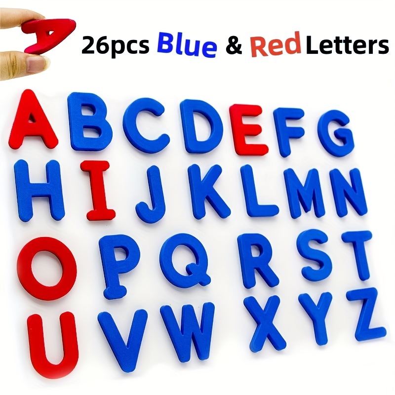 Red & Blue English Letter Magn - Kids Educational - Alphabet Numbers & More recension och pris