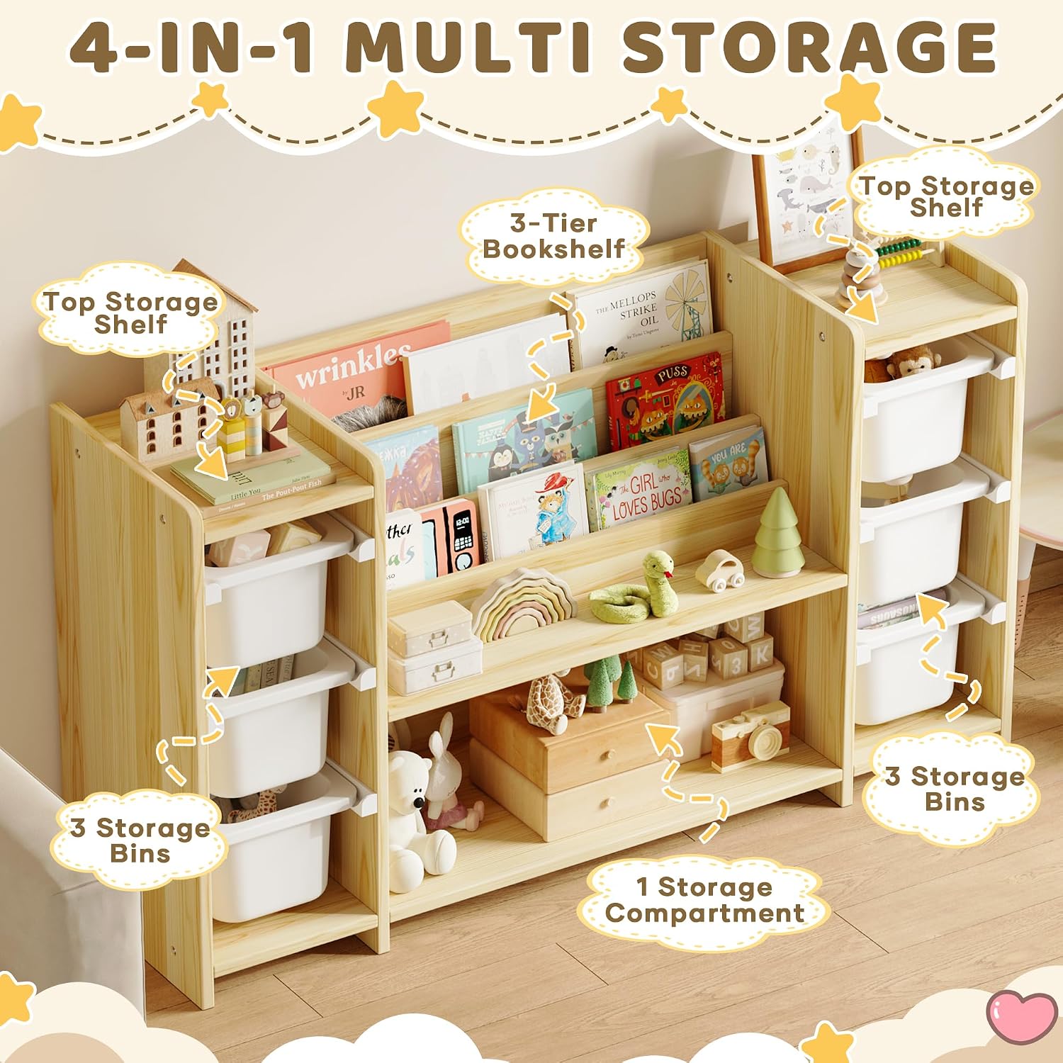 Kids Toy Storage Organizer and - Montessori Shelf Toy recension och pris