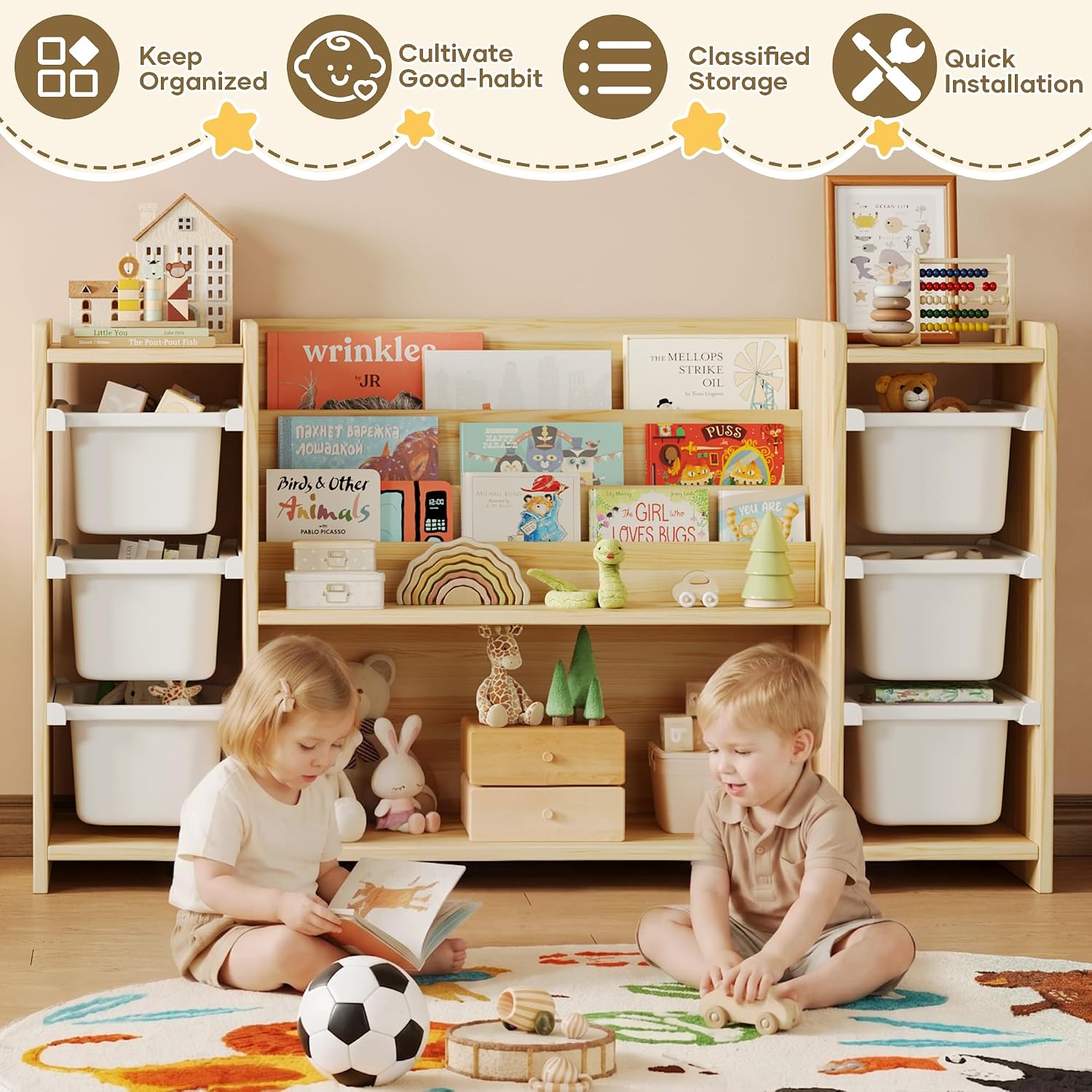 Kids Toy Storage Organizer and - Montessori Shelf Toy recension och pris