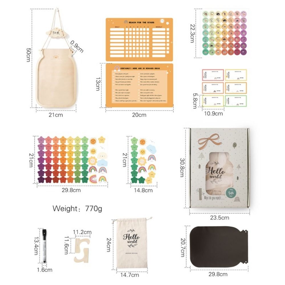 With Star Or Donuts Wooden Rew - Kids Education Charts recension och pris