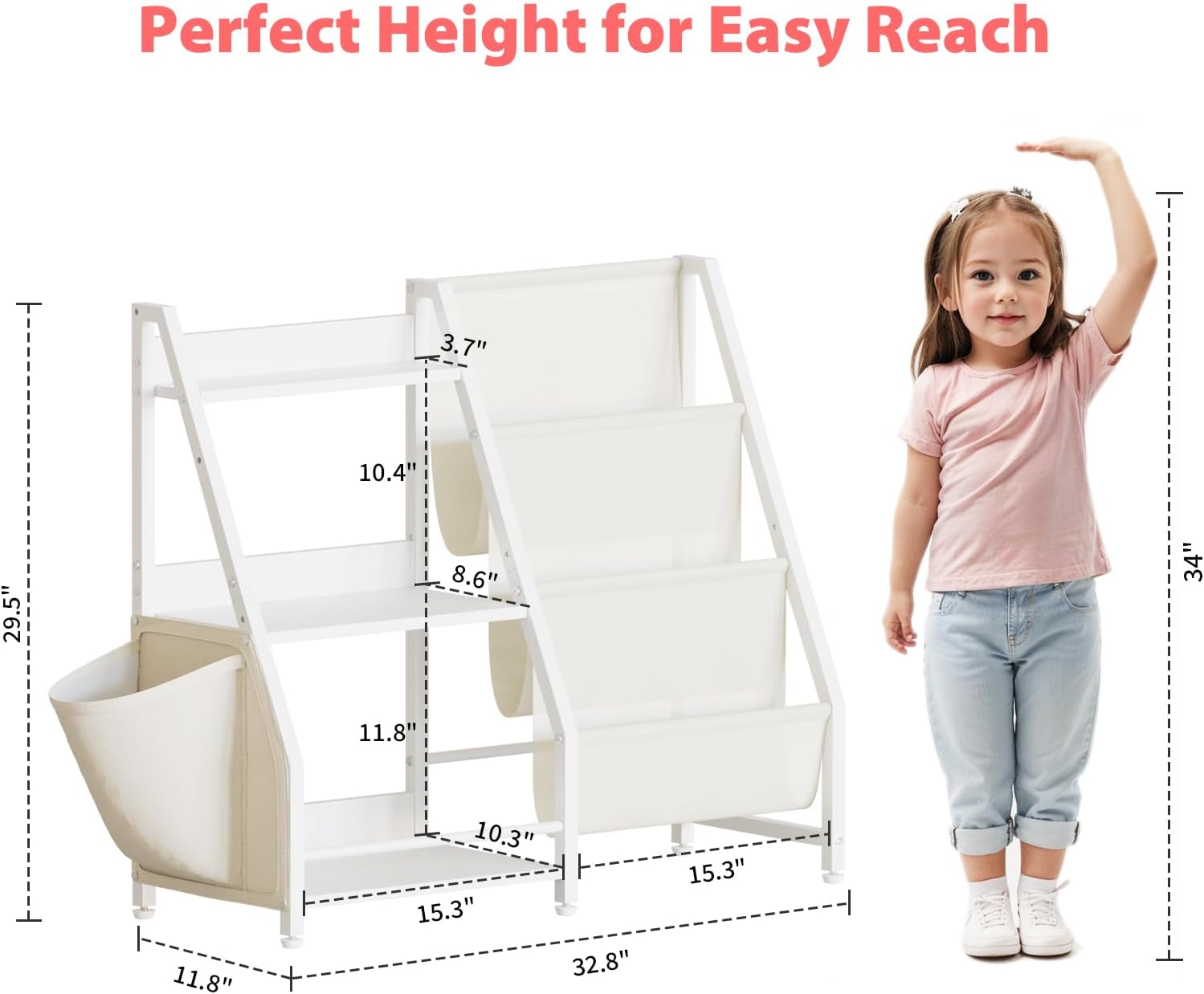 3 Tier Kids Bookshelf and Toy  - Montessori Shelf Toy recension och pris